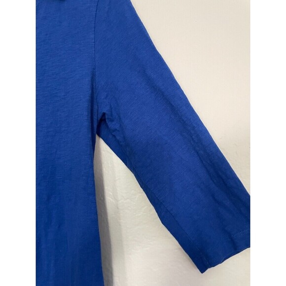 Soft Surroundings Womans Button Up Top Sz L Boho Artsy Sharkbite Hem 3/4 sleeve - Picture 9 of 14